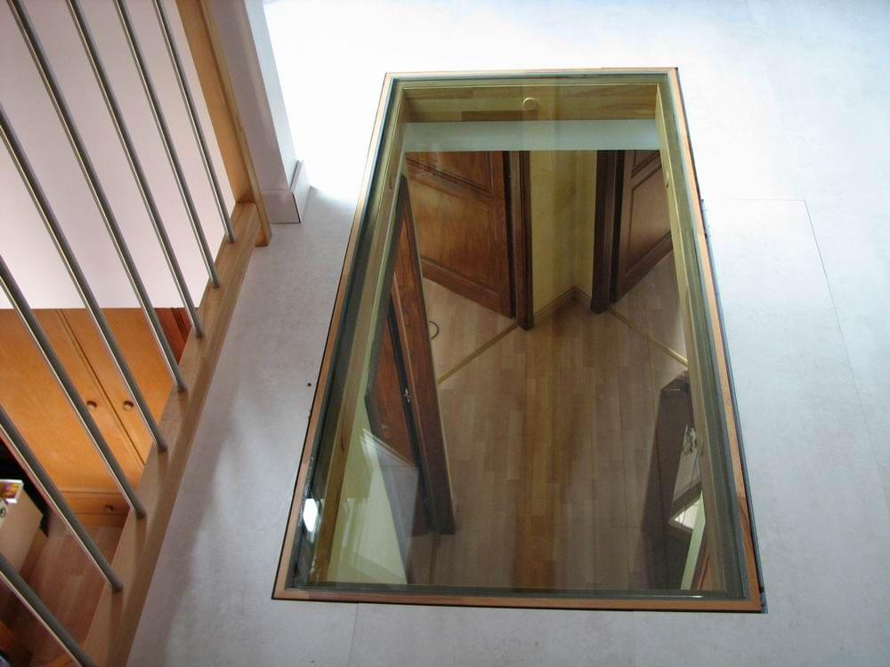 Dalle de verre sur structure bois